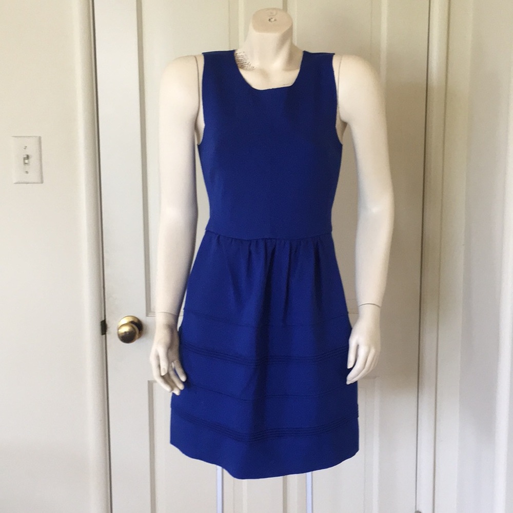 Madewell blue fit and flare dress